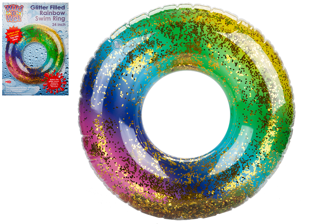 Rainbow Glitter Swim Rings Dynergy