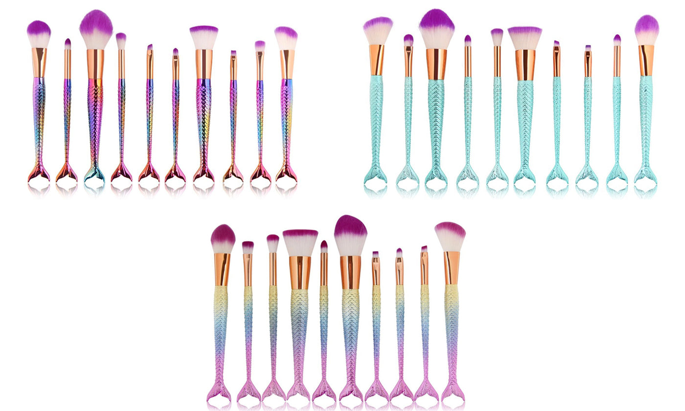 5 or 10pc Mermaid Tail Make Up Brushes