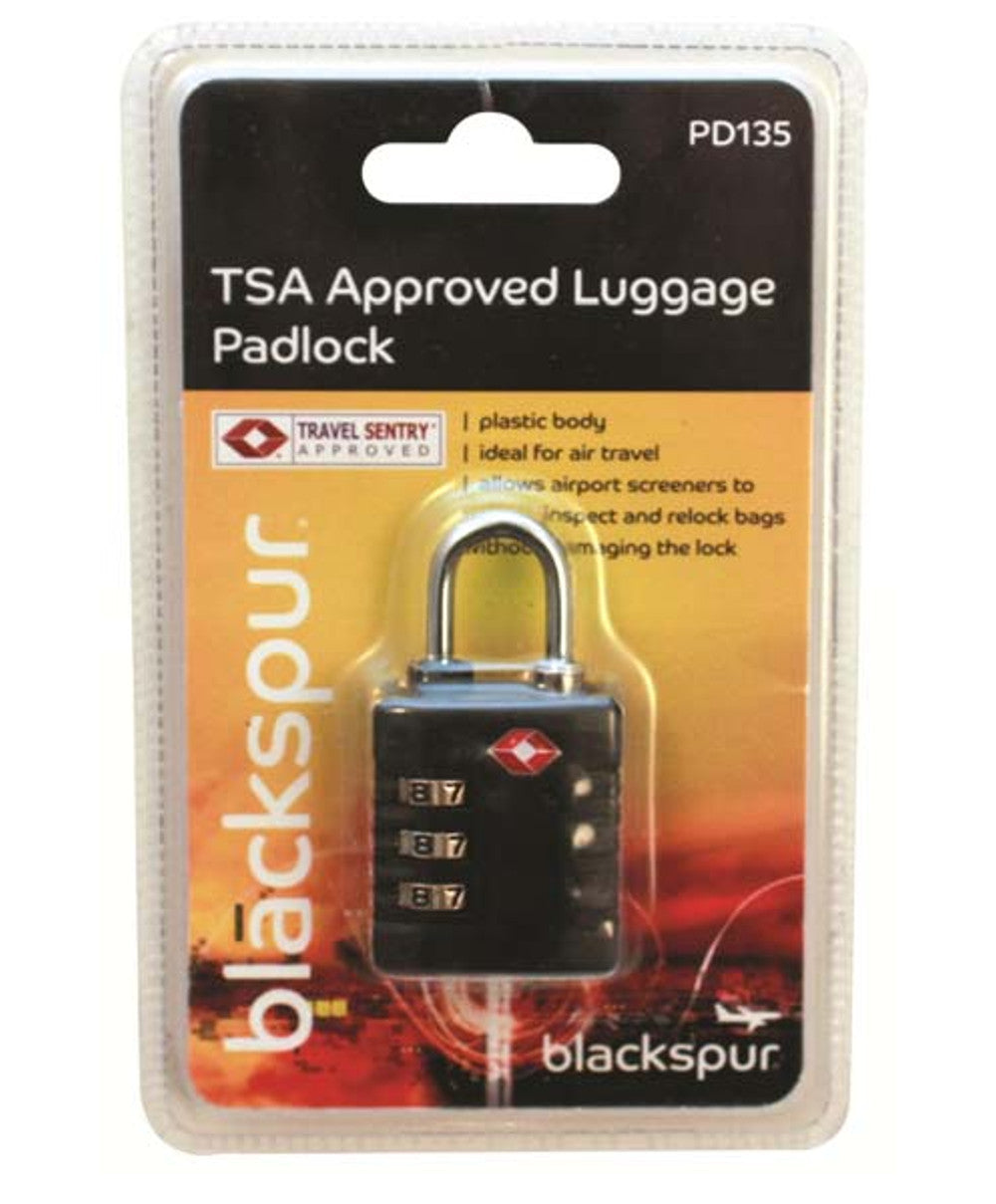 TSA Approved Luggage Padlock Black