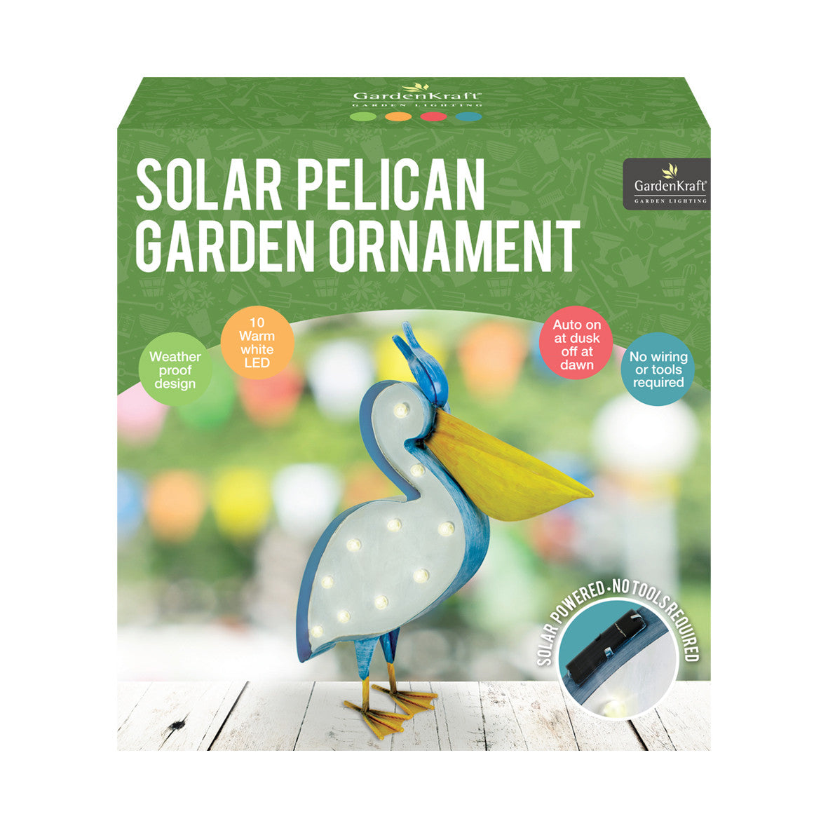 Solar Pelican or Flamingo Garden Ornament