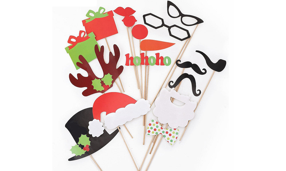 17Pc Christmas Party Photo Booth Set