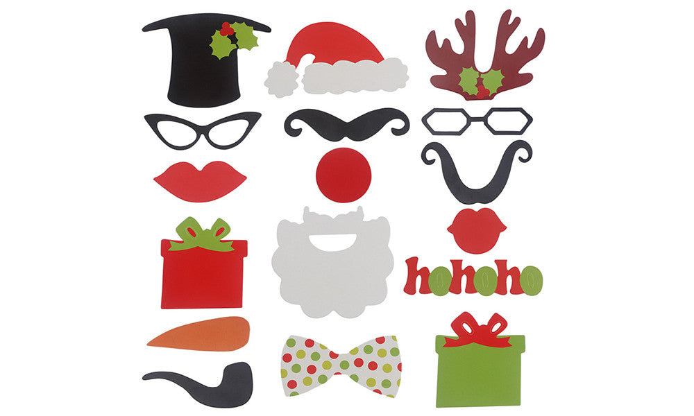 17Pc Christmas Party Photo Booth Set