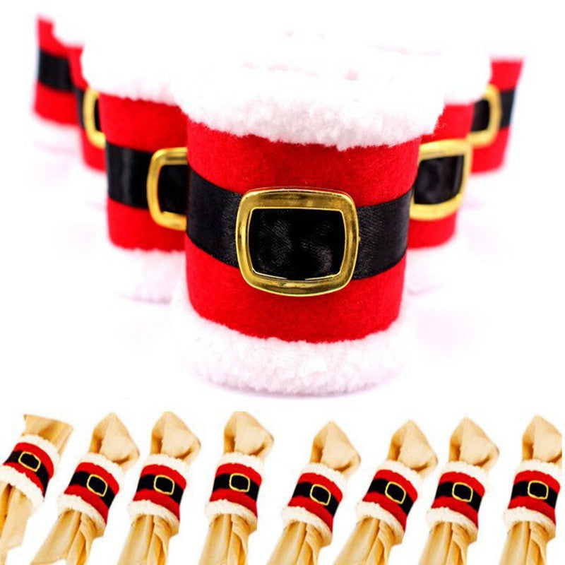 4 Pack Christmas Belt Napkin Rings