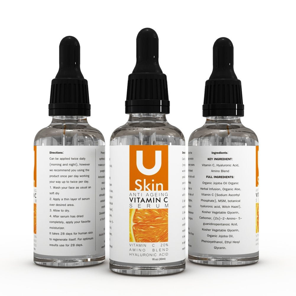USkin Vitamin C Serum For Face with Hyaluronic Acid