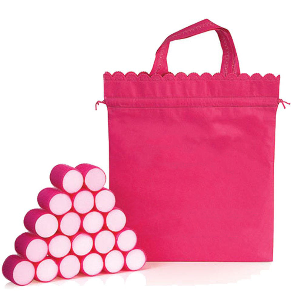 Pink sponge hair rollers sales