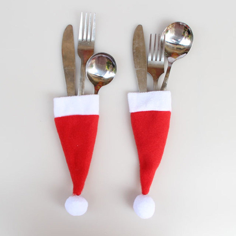 Santa Hat Cutlery Holders 10pack