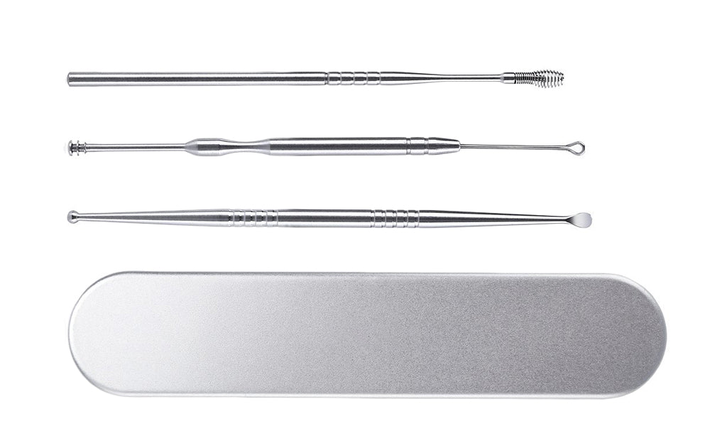 3pc Earwax Removal Kit With Metal Case