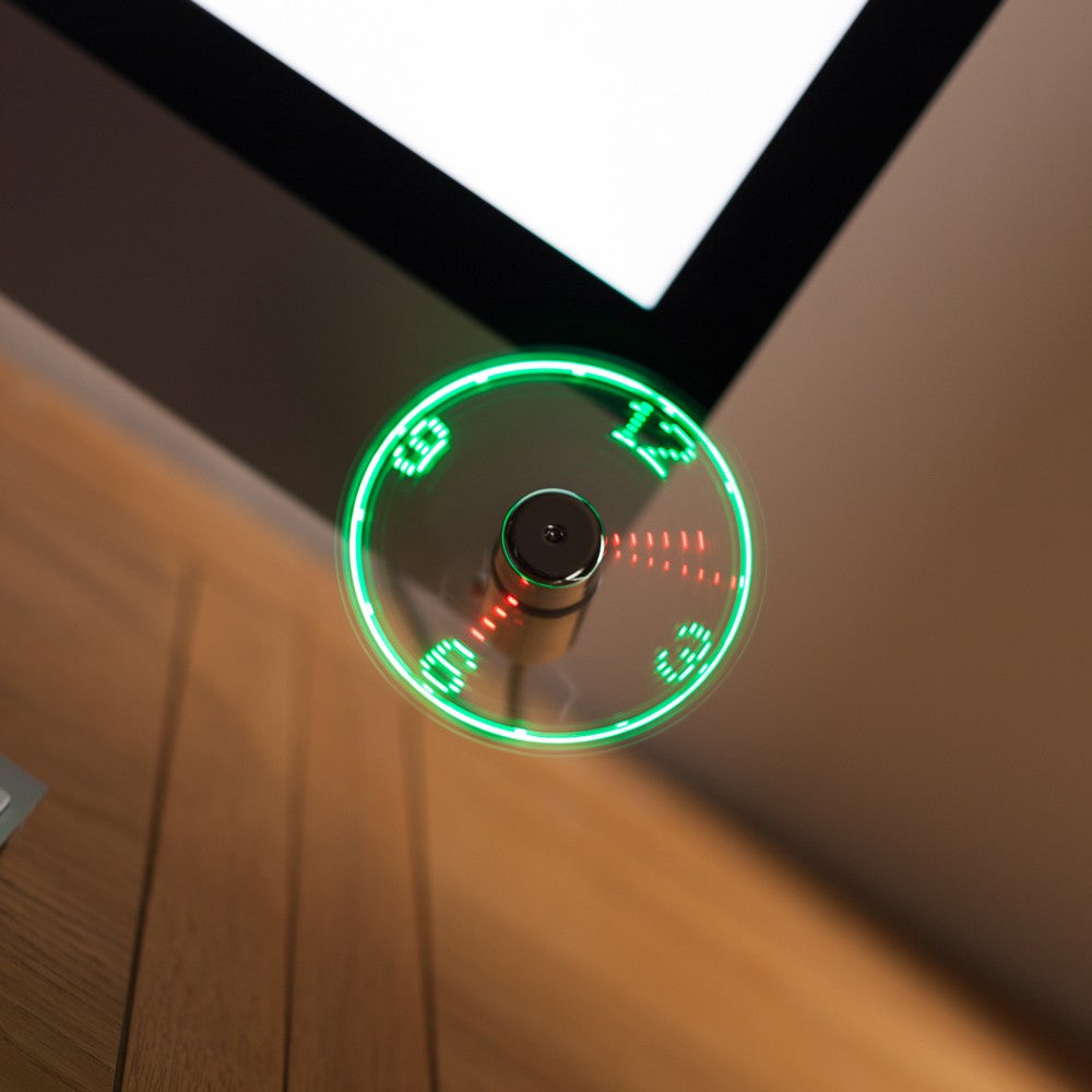 USB LED Clock Fan