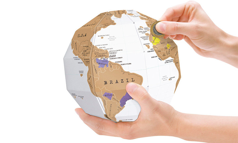 3D World Map Scratch Globe