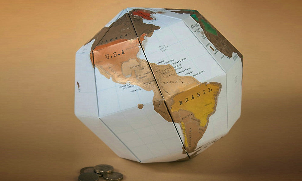 3D World Map Scratch Globe