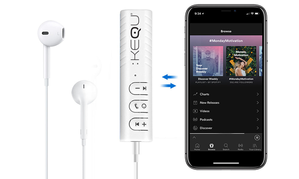 KEQU Bluetooth 4.1 AUX Adaptor