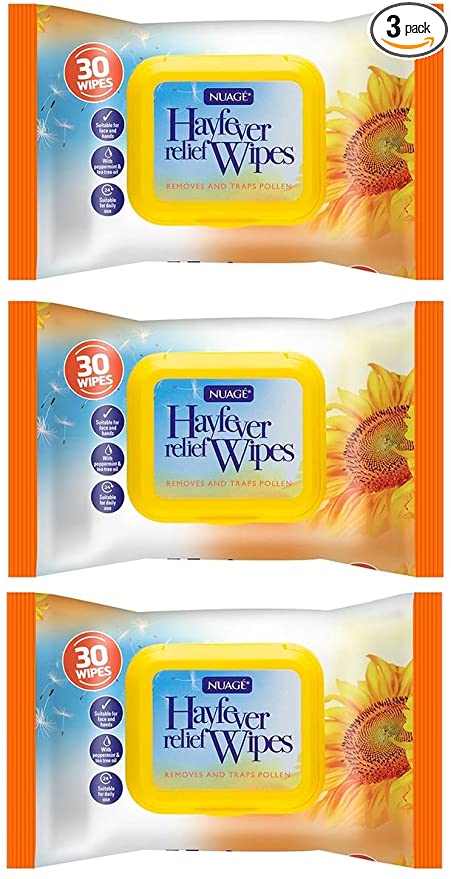 3 Pack Nuage Hayfever Allergy Relief Wipes 30 Wipes per Pack