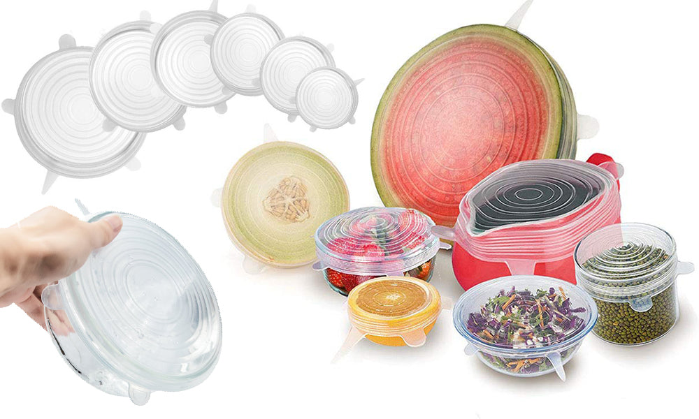 6-Pack of Reusable Silicone Food Lids