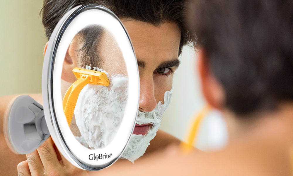GloBrite LED 7x Magnifying Bathroom Suction Mirror