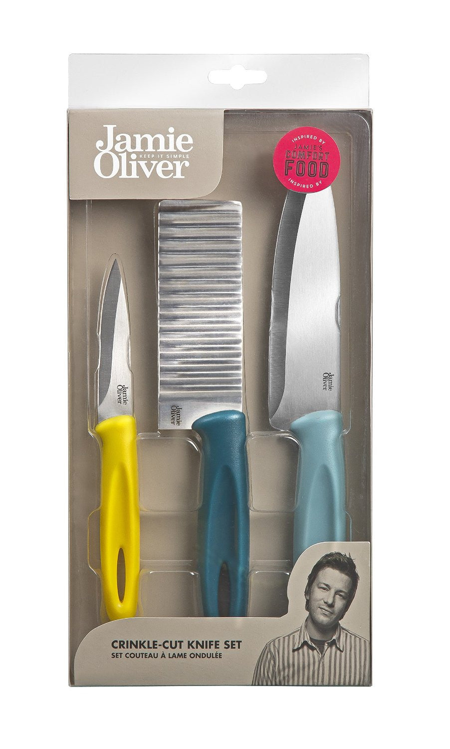 Jamie Oliver Stainless Steel Crinkle Cut 3 Piece Knife Set