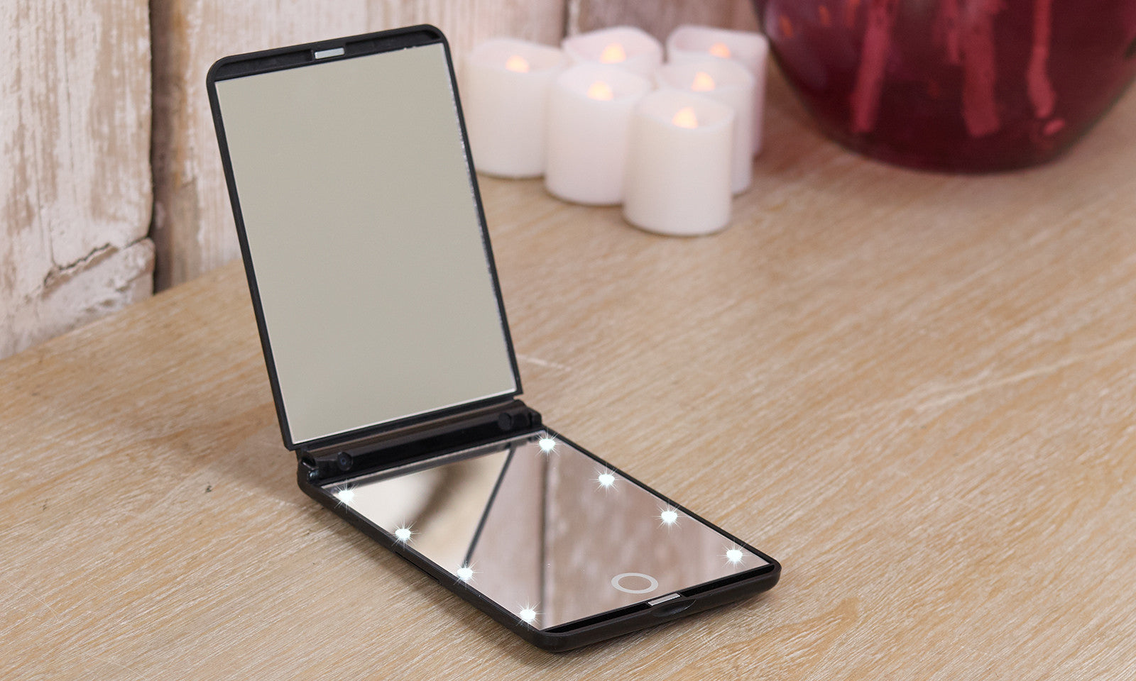 GloBrite 8Led Touchscreen Travel Mirror