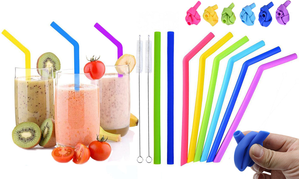 Reusable Eco-Friendly Silicone Drinking Straws