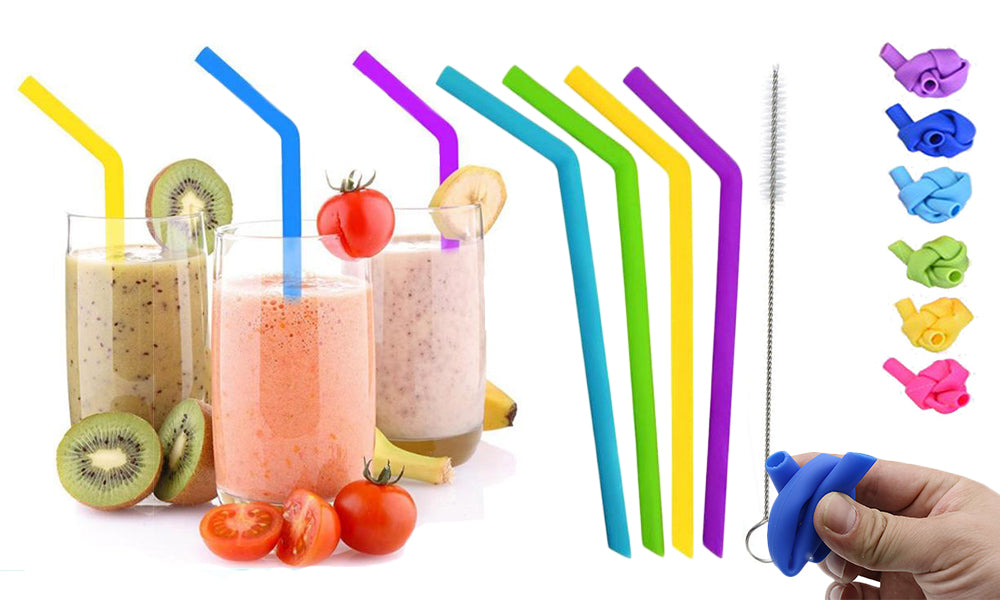 Reusable Eco-Friendly Silicone Drinking Straws
