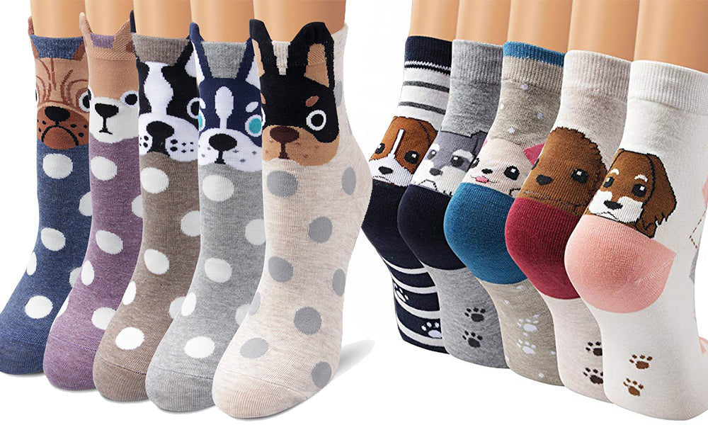 Ladies Dog Socks 5-Pack