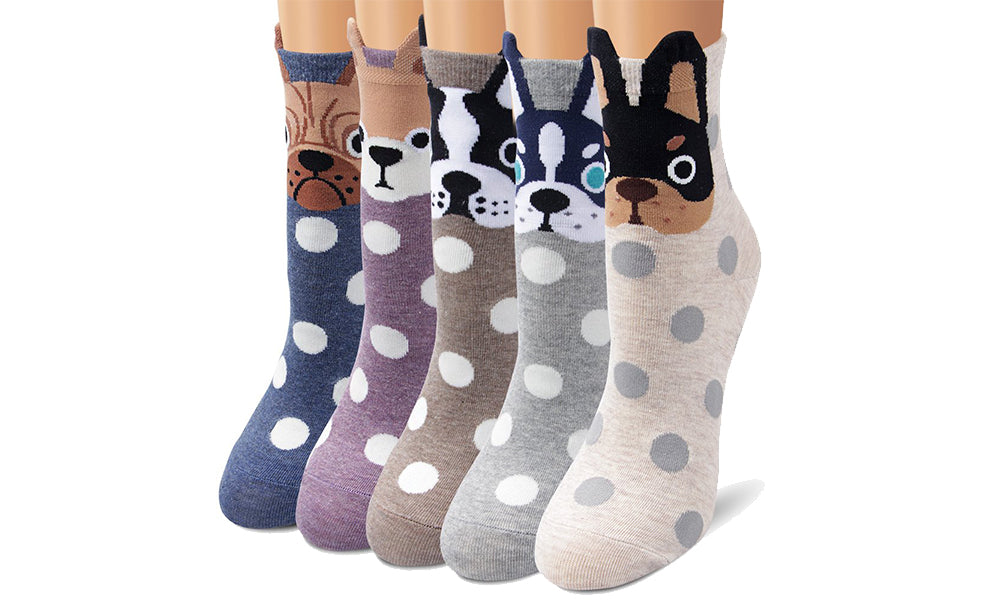 Ladies Dog Socks 5-Pack