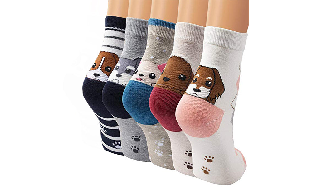 Ladies Dog Socks 5-Pack