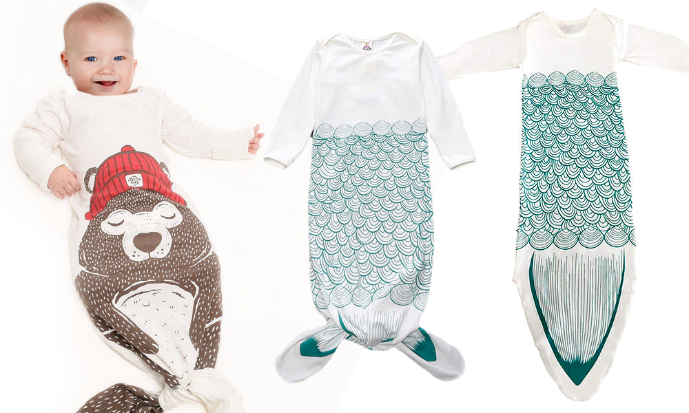 Mermaid and Bear Sleeping Onesies