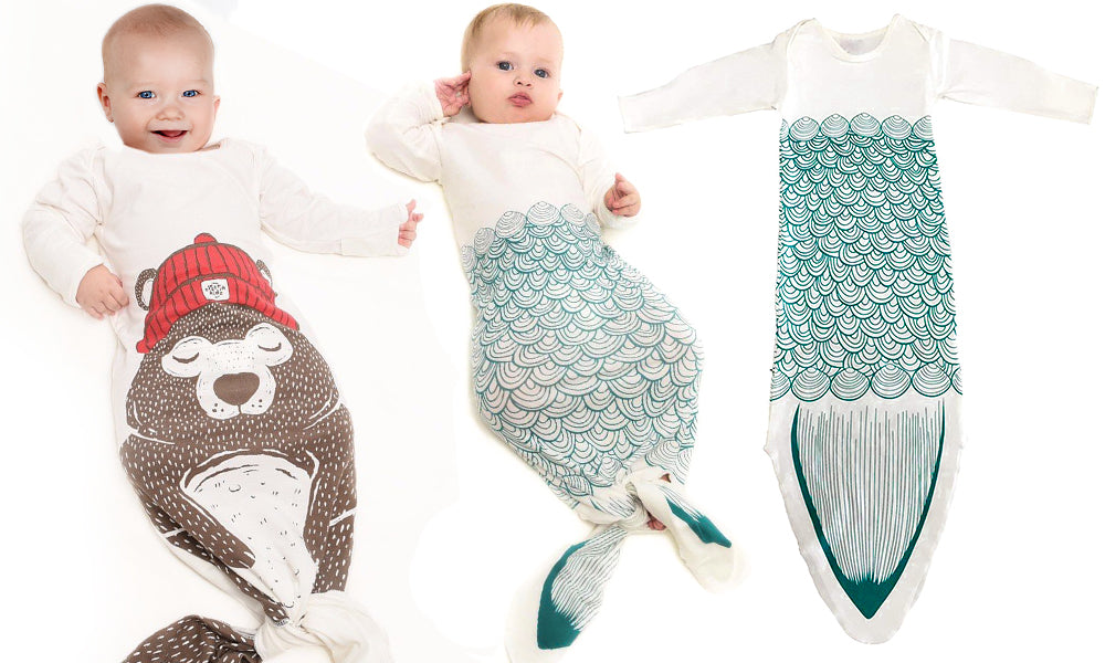 Mermaid and Bear Sleeping Onesies