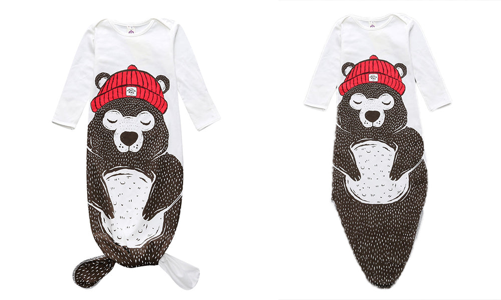 Mermaid and Bear Sleeping Onesies