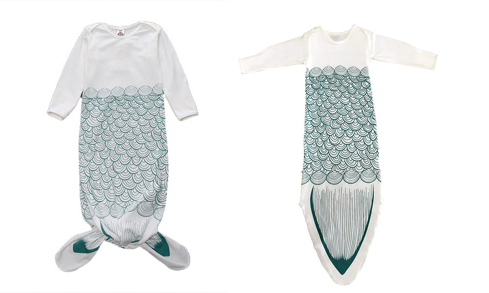 Mermaid and Bear Sleeping Onesies