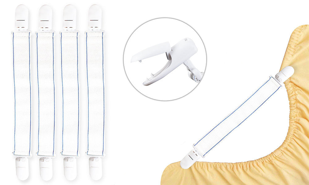 Bed Sheet and Ironing Board Cover Clips (4 Pack)
