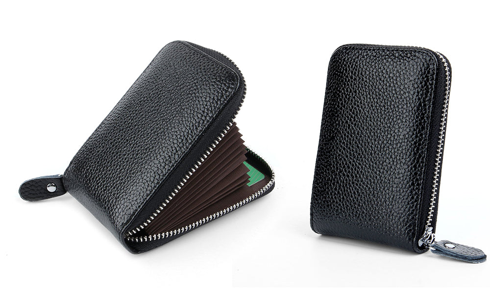 Genuine Leather RFID Blocking 12-Slot Card Wallet