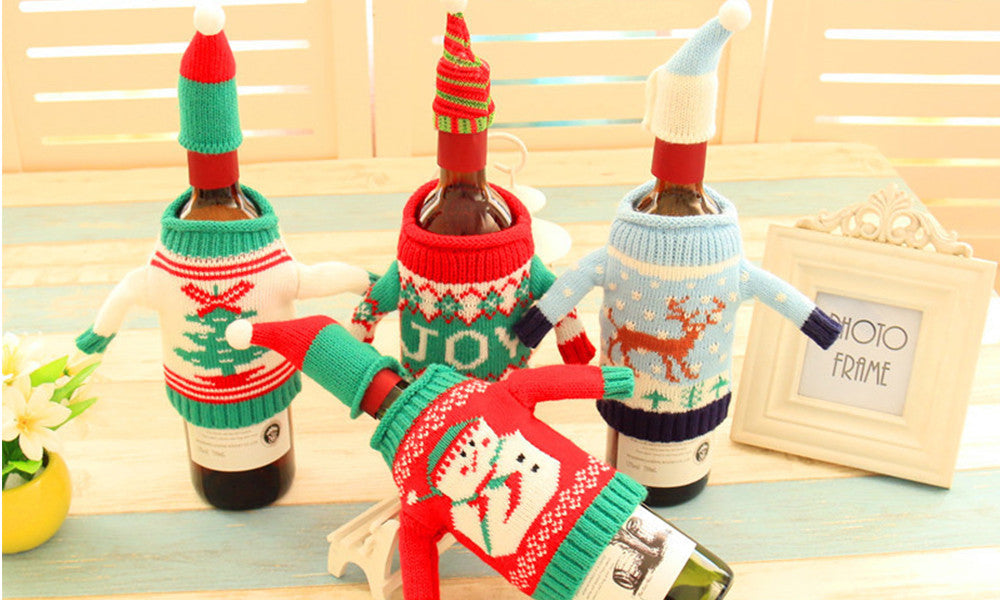 Christmas Jumper Hat Wine/Spirit Bottle Cover