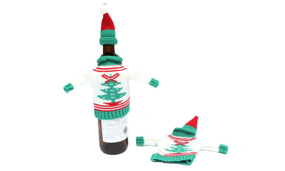 Christmas Jumper & Hat Wine/Spirit Bottle Cover