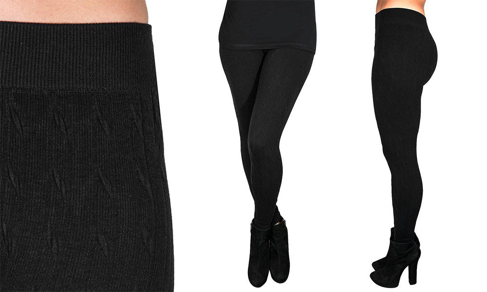 Cotton Rich Cable Knit Leggings