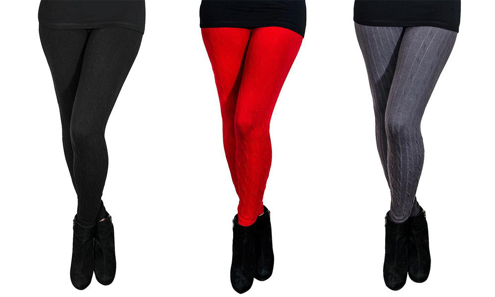 Cotton Rich Cable Knit Leggings