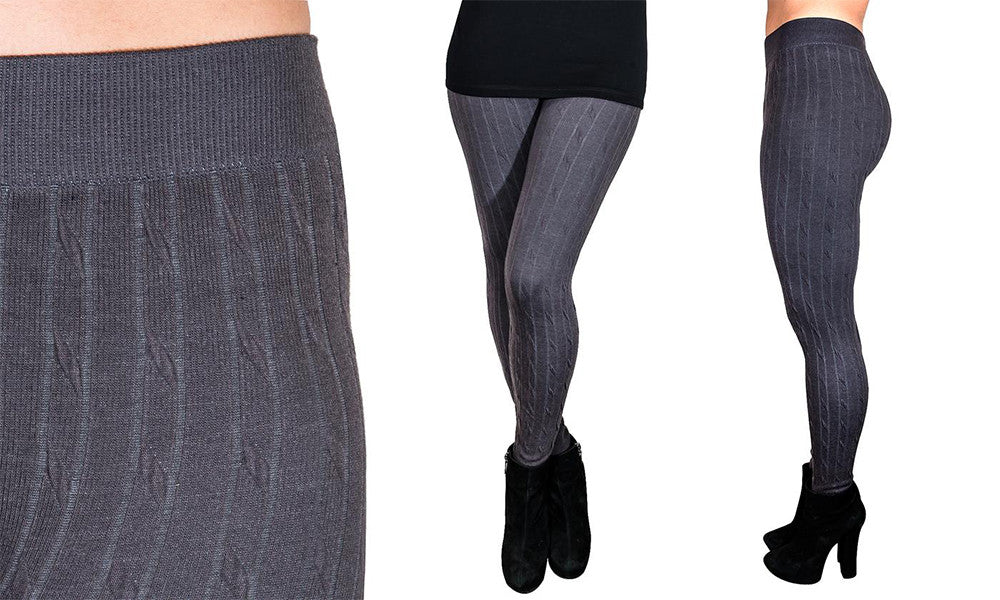 Cotton Rich Cable Knit Leggings