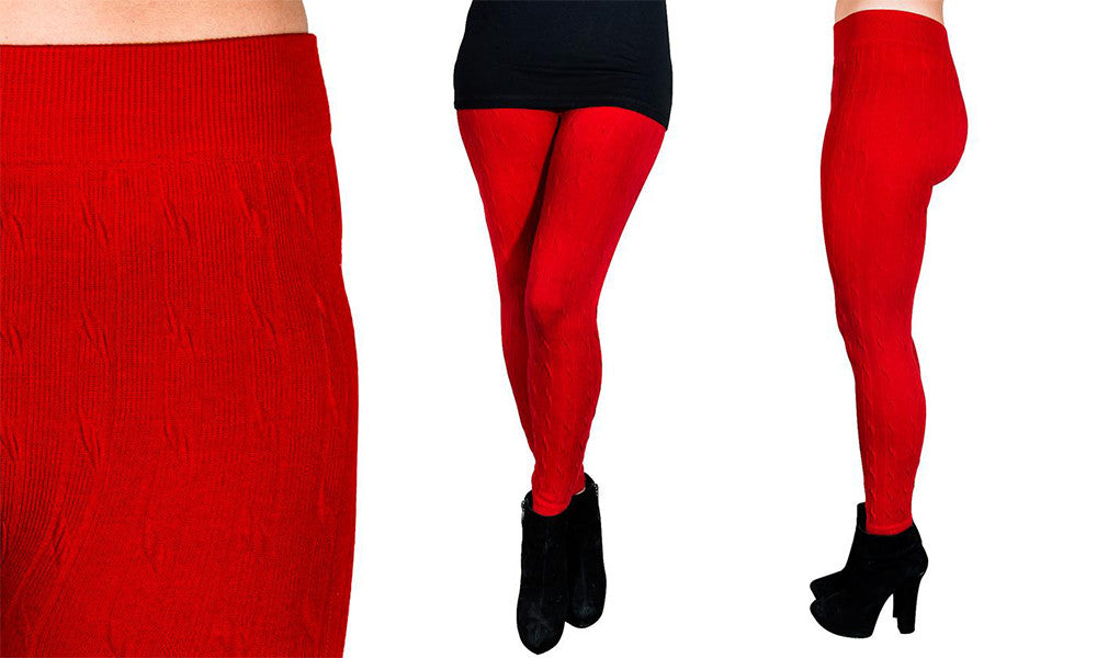 Cotton Rich Cable Knit Leggings