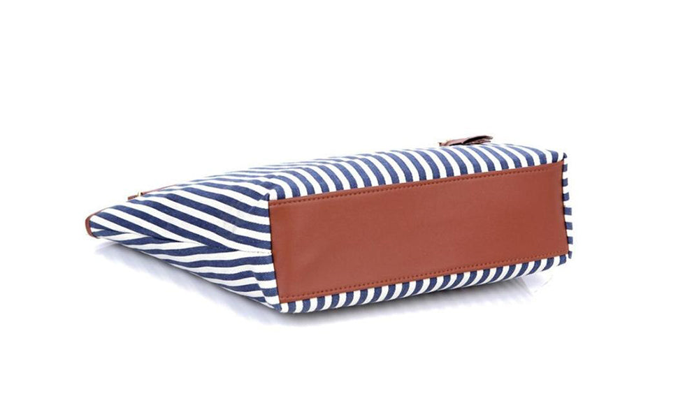 Striped Large Canvas Tote Bag