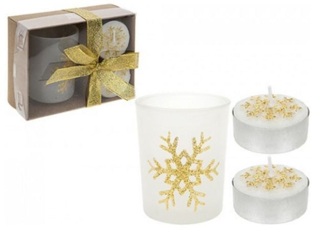 3pc Tealight Candle and Votive Set