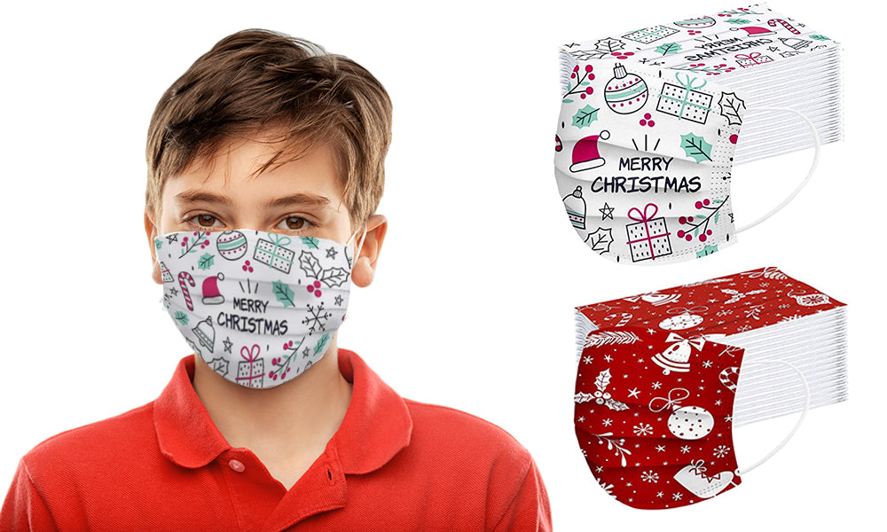 50 Disposible 3-Ply Christmas Facemasks
