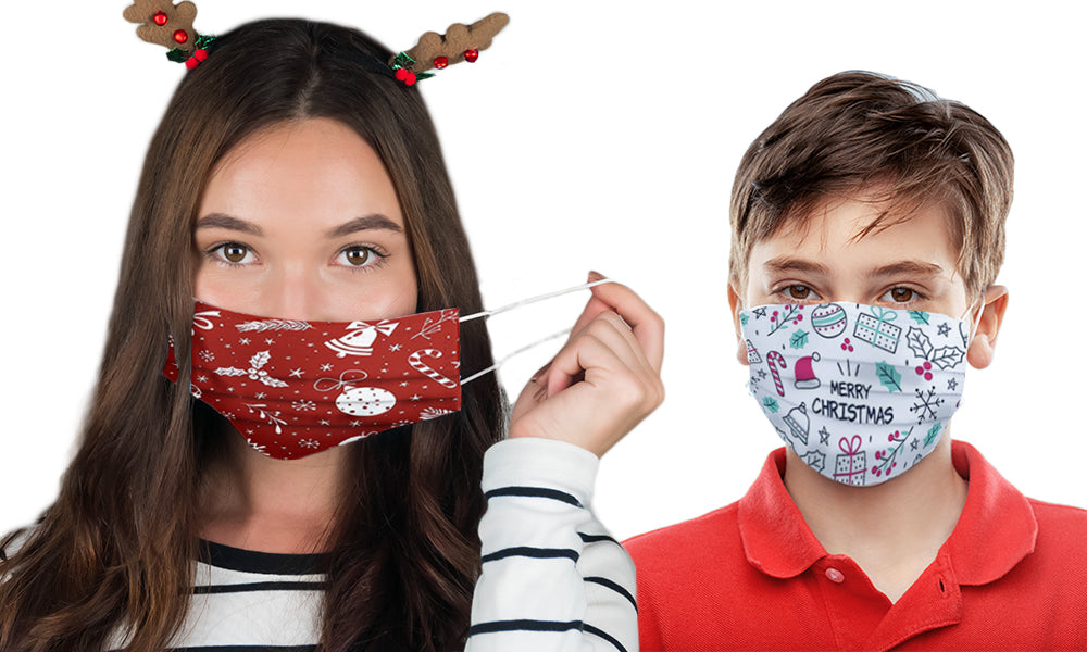 50 Disposible 3-Ply Christmas Facemasks