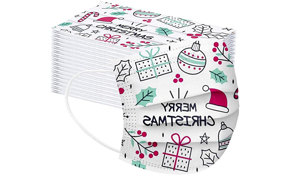 50 Disposible 3-Ply Christmas Facemasks