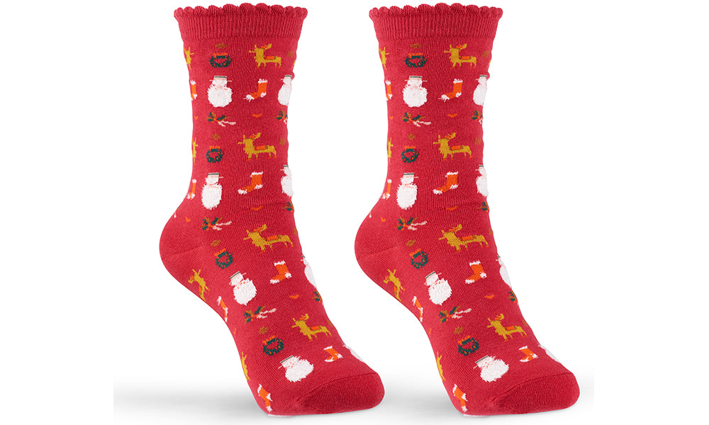 Cotton Rich Assorted Women's Christmas Socks