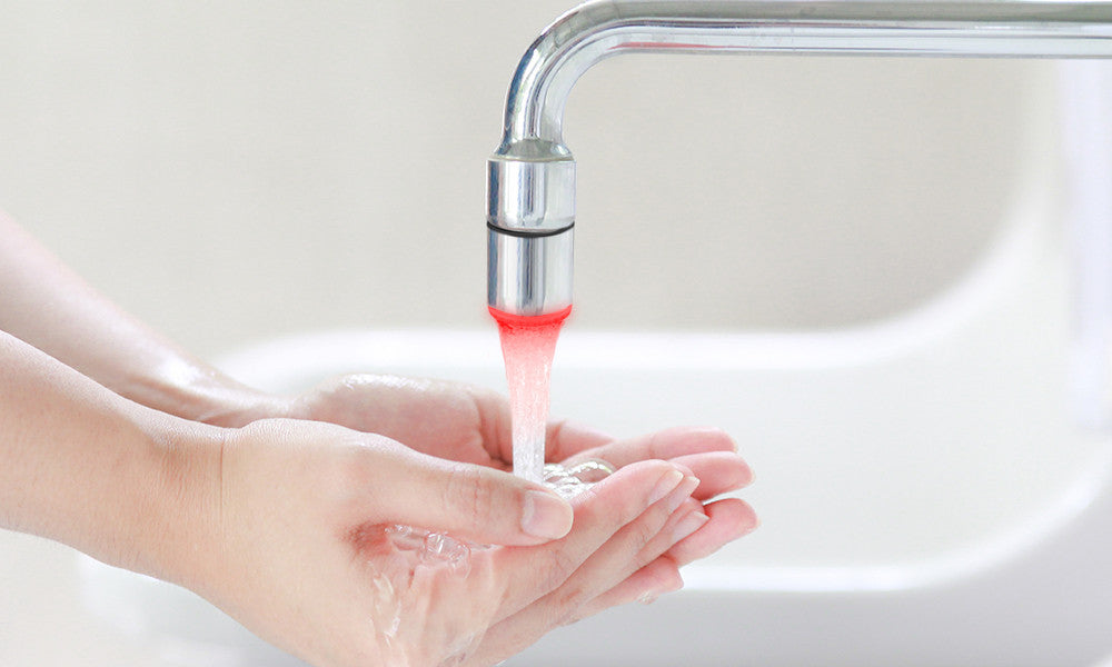 LED Water Faucet Stream Light Temperature Sensor 3 Colour Change Green Red Blue