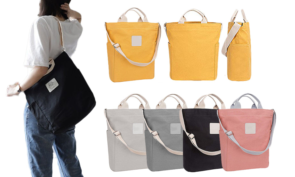Canvas Crossbody Tote Bag