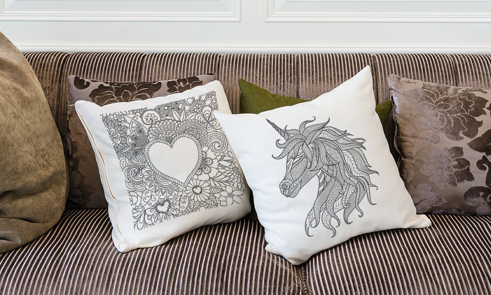 Graffiti Pillow Covers With 12 Colouring Pens (8 Fantastic Designs)