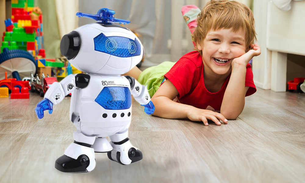Kids Smart Dancing Rotating Space Robot with LED Lights & Music