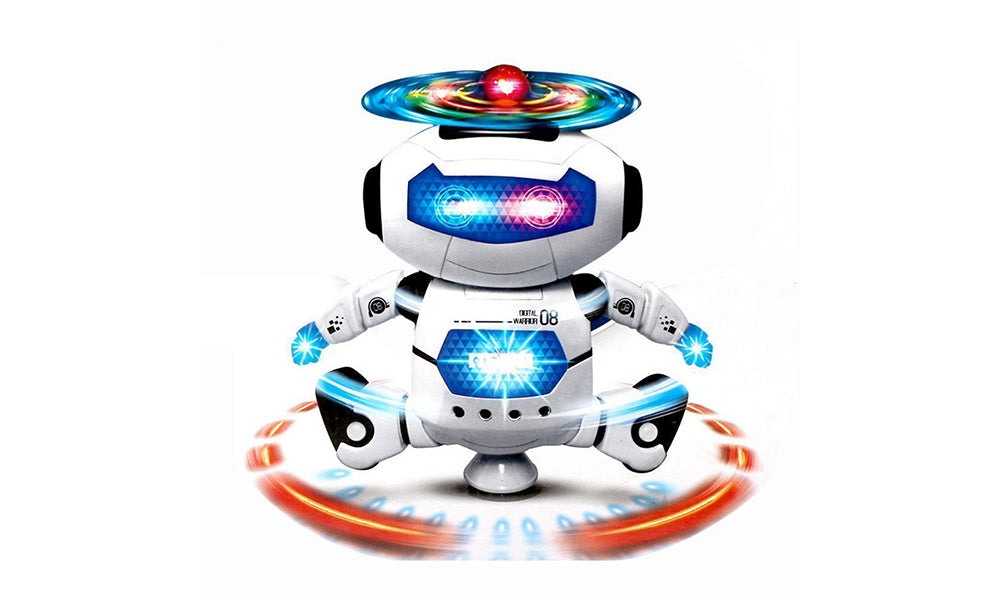 Kids Smart Dancing Rotating Space Robot with LED Lights & Music