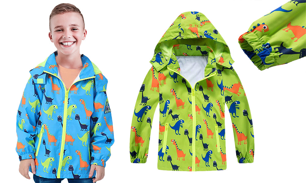 Kids Waterproof Dinosaur Raincoat