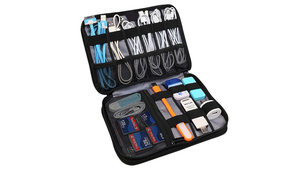 Double Layer Travel Tablet and Electronics Organiser